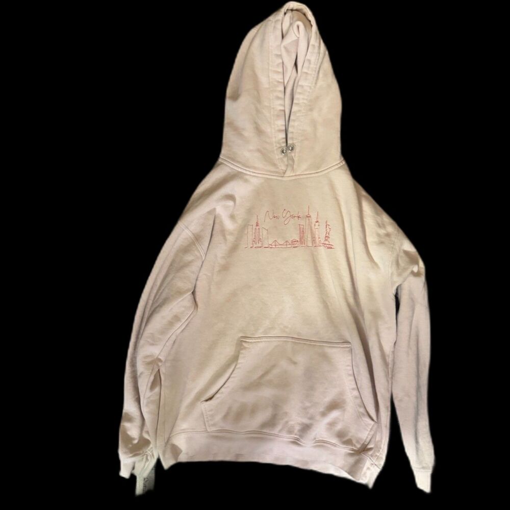 NYC Light Pink Embroidered Hoodie